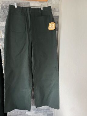 Women’s JO WEST NWT Wide Leg High Rise Pants-Green-Large